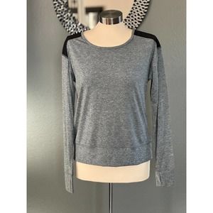 Champion Womens XS Gray Black Long Sleeve Pullover Running Activewear